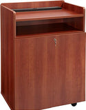 Cherry Color Floor Podium with Storage Cabinet and Shelf 119692