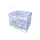Pet Folding Dog Cat Crate Cage Kennel w/ Tray Carrier 11970 2 BLUE