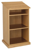 Podium for Floor with Storage Cabinet, Open Shelf & Wheels   Oak 119711
