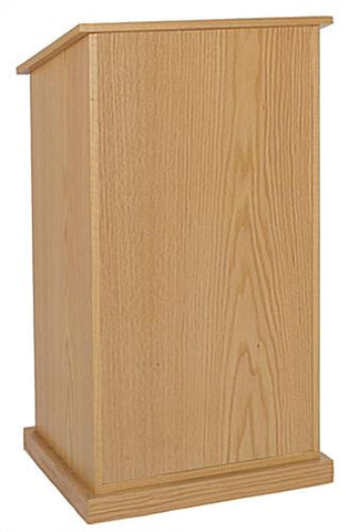 Podium for Floor with Storage Cabinet, Open Shelf & Wheels   Oak 119711