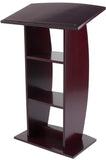 Podium for Floor, Curved Post, Floor Levelers, Plywood - Red Mahogany 119714