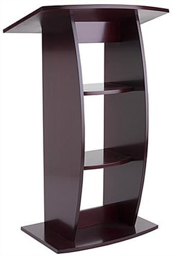Podium for Floor, Curved Post, Floor Levelers, Plywood   Red Mahogany 119714
