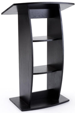 Podium for Floor, Curved Post, Floor Levelers, Plywood   Black 119715