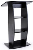 Podium for Floor, Curved Post, Floor Levelers, Plywood - Black 119715