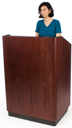 Podium for Floor with Shelves, 2 Wheels   Red Mahogany 119716