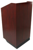 Podium for Floor with Open Back for Shelves, 2 Wheels - Red Mahogany 119717