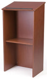Portable Podium for Floor, Open Back with Shelf, MDF - Cherry 119719