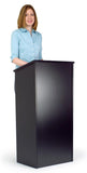 Portable Podium for Floor, Open Back with Shelf, MDF - Black 119720