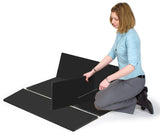Portable Podium for Floor, Open Back with Shelf, MDF   Black 119720