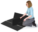 Portable Podium for Floor, Open Back with Shelf, MDF - Black 119720