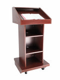 Podium with Wheels, Convertible Design for Floor or Tabletop - Red Mahogany 119727