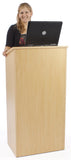 Portable Podium for Floor, Open Back with Shelf, MDF - Maple 119735