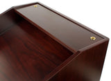 Podium for Floor with Enclosed Cabinet, 2 Wheels - Mahogany 119736