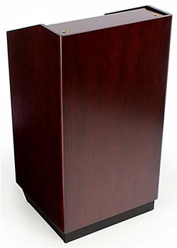 Podium for Floor with Enclosed Cabinet, 2 Wheels   Mahogany 119736