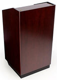 Podium for Floor with Enclosed Cabinet, 2 Wheels - Mahogany 119736