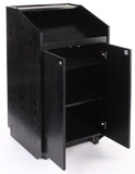 Podium for Floor with Enclosed Cabinet, 2 Wheels - Black 119737