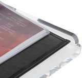 Acrylic Podium for Floor, Aluminum Pole & Base, 6 Brochure Pockets - Clear & Silver 119739
