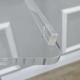 Acrylic Podium for Floor, Aluminum Pole & Base - Clear & Silver 119741