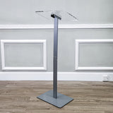 Acrylic Podium for Floor, Aluminum Pole & Base - Clear & Silver 119741
