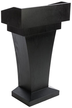 MDF Podium for Floor, High Desktop Sides, Sliding Drawer, MDF – Black 119743