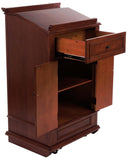 Podium for Floor, Cabinet, Drawer & Wheels, Ornate Hardware - Cherry 119745