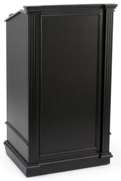Podium for Floor, Cabinet, Drawer & Wheels, Ornate Hardware   Black 119746