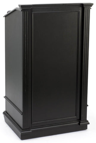 Podium for Floor, Cabinet, Drawer & Wheels, Ornate Hardware - Black 119746