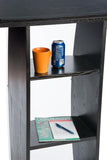 Black Podium for Floor, Curved Post Lectern, Pulpit, Frosted Front Acrylic Panel, 44.3" Tall 119751