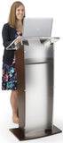 Wood Podium with Frosted Acrylic Front Panel, 48.75” Tall - Mahogany 119753
