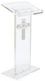 Acrylic Lectern for Floor, Vinyl Printing, Cross   Clear 119754