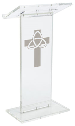 Acrylic Lectern for Floor, Vinyl Printing, Cross   Clear 119754