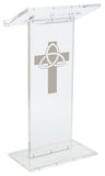 Acrylic Lectern for Floor, Vinyl Printing, Cross   Clear 119754