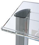 Acrylic Podium, Aluminum Sides, Cross – Clear & Silver 119755