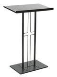 Podium for Floor, Cross Design, Steel & MDF - Black 119758