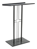 Podium for Floor, Cross Design, Steel & MDF - Black 119758