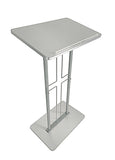 Podium for Floor, Cross Design, Steel & MDF - Silver 119759