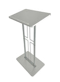 Podium for Floor, Cross Design, Steel & MDF - Silver 119759