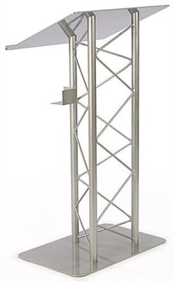 Truss Podium for Floor, Cup Holder, Aluminum and Steel   Silver 119761