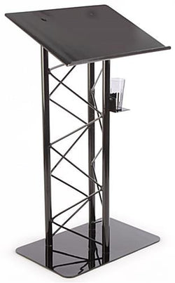 Truss Podium for Floor, Cup Holder, Aluminum and Steel   Black 119762