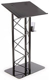 Truss Podium for Floor, Cup Holder, Aluminum and Steel   Black 119762