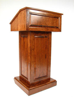 Wood Podium with Wheels, Convertible Design for Floor or Tabletop   Cherry