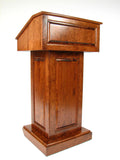 Wood Podium with Wheels, Convertible Design for Floor or Tabletop   Cherry