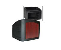 Table Top Podium for Outdoor Use, Plastic - Black with Cherry Insert 119772