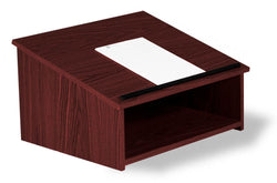 Table Top Podium with Open Shelf Storage Area, Laminated MDF   Mahogany 119777