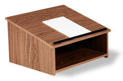 Table Top Podium with Open Shelf Storage Area, Laminated MDF   Medium Oak 119778