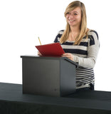 Tabletop Portable Podium with a Folding Design, Melamine – Black 119790