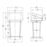 Presidential Podium Official State Embassy Wood Podium 31X23X50" Blue Fabric 119803