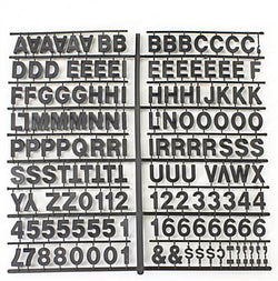 1" Letter Set, 930 Pieces - Black 119825