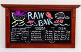 34 x 17 Write-on Black Board for Wet Erase Pens, Wall Mounted - Red Mahogany 119858
