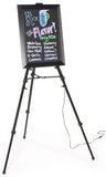 18" x 25" Illuminated Wet Erase Board with Easel & Set of 8 Markers - Black 119862